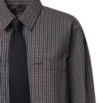 Camicia cropped check con cravatta 107453 A3FQZF6 PINKO 