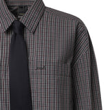 Camicia cropped check con cravatta 107453 A3FQZF6 PINKO 