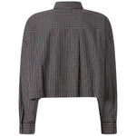 Camicia cropped check con cravatta 107453 A3FQZF6 PINKO 
