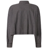 Camicia cropped check con cravatta 107453 A3FQZF6 PINKO 
