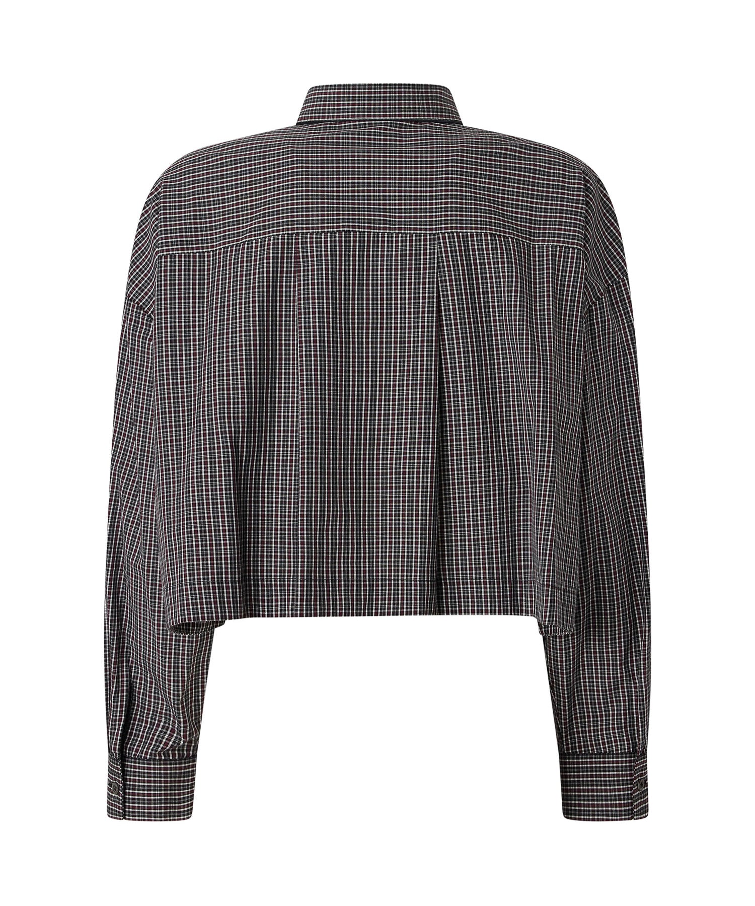 Camicia cropped check con cravatta 107453 A3FQZF6 PINKO 