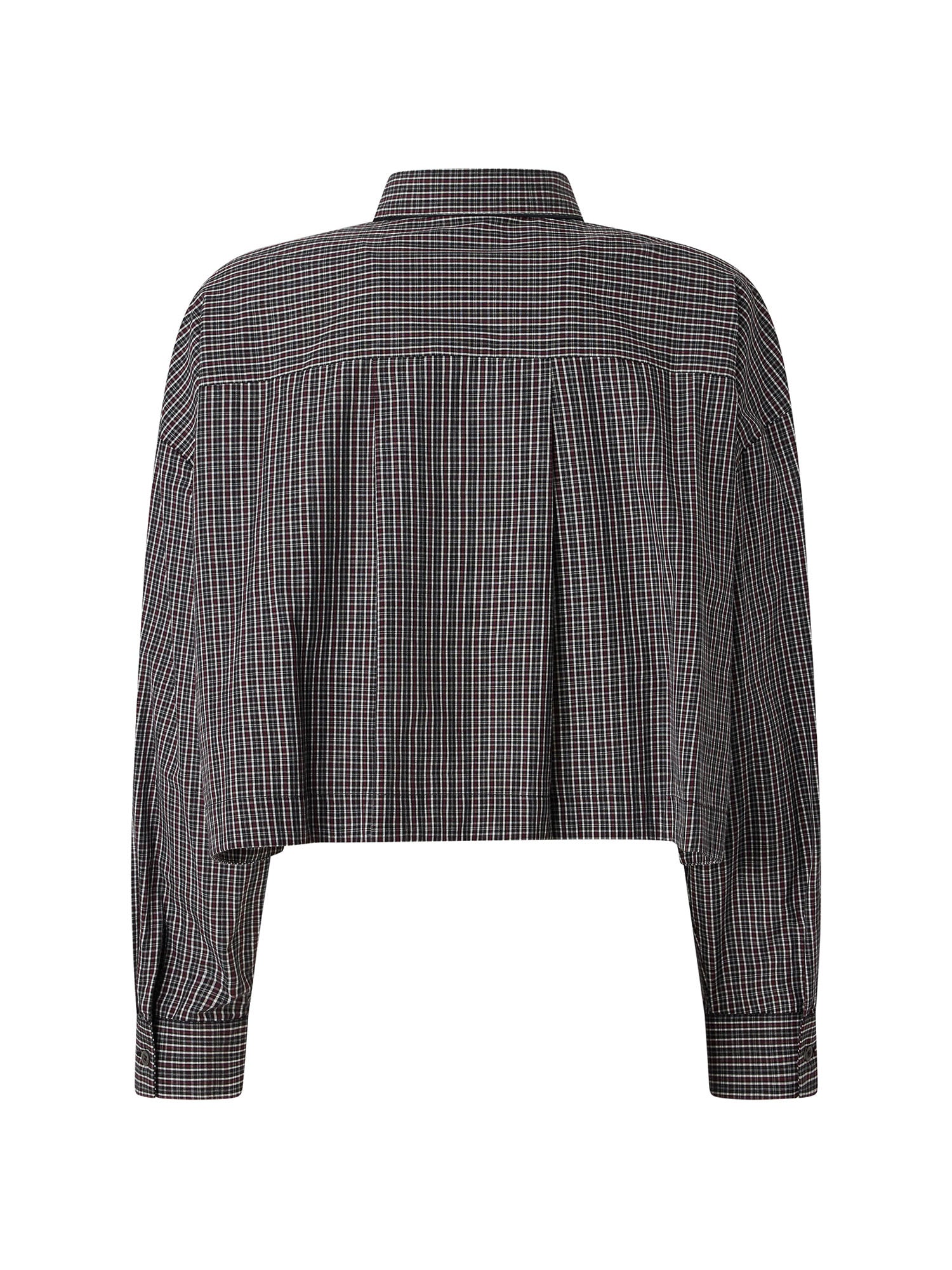 Camicia cropped check con cravatta 107453 A3FQZF6 PINKO 