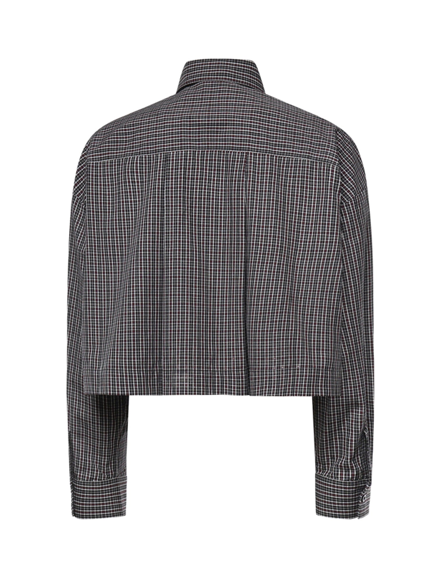 Camicia cropped check con cravatta 107453 A3FQZF6 PINKO 