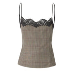 Top check con pizzo 107472 A3FFCYZ PINKO 