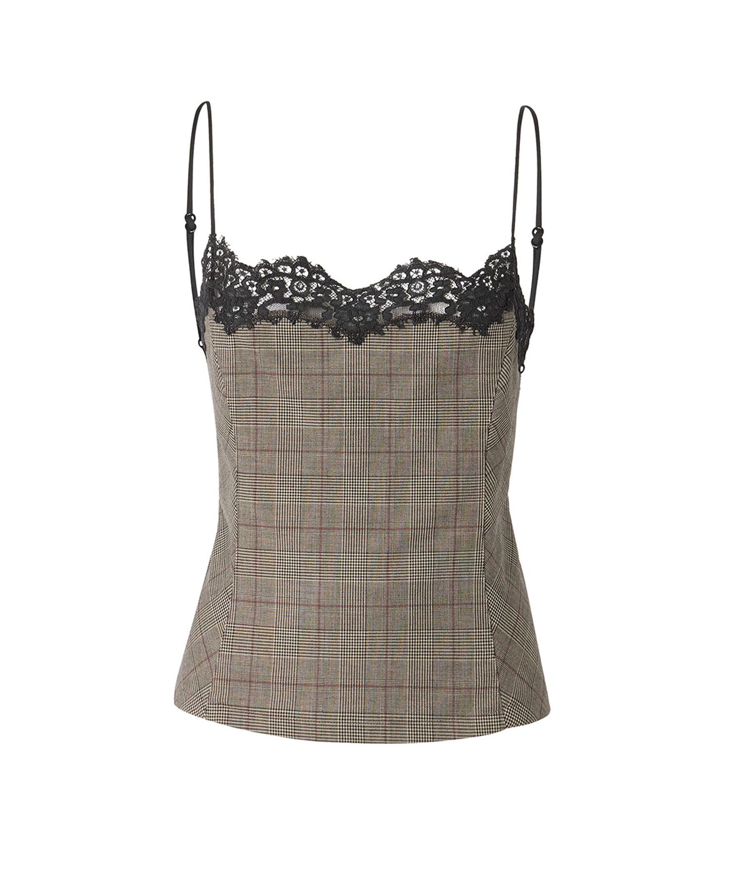 Top check con pizzo 107472 A3FFCYZ PINKO 