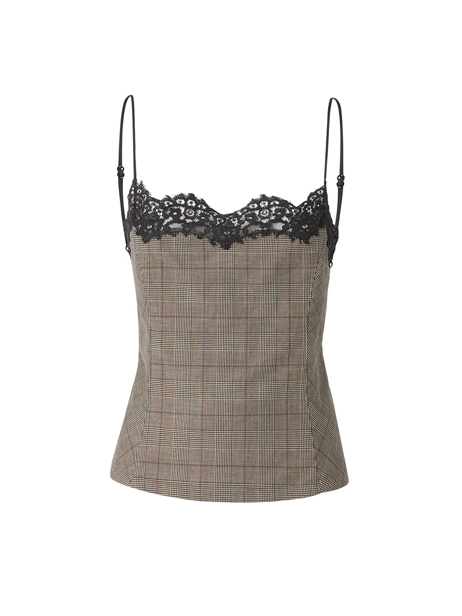 Top check con pizzo 107472 A3FFCYZ PINKO 
