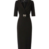 Abito midi con cintura Love Birds 107475 A3AHZ99 PINKO 