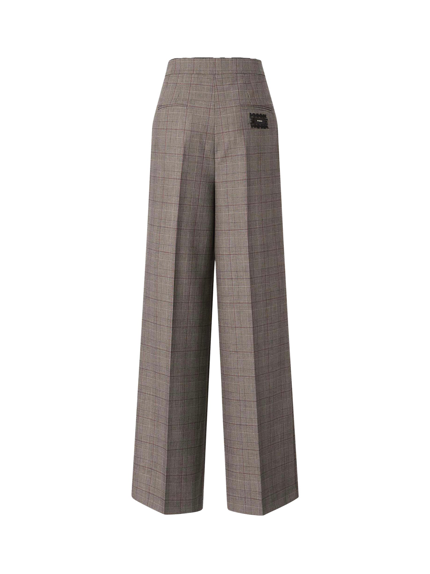Pantaloni in misto lana check 107476 A3FFCYZ PINKO 
