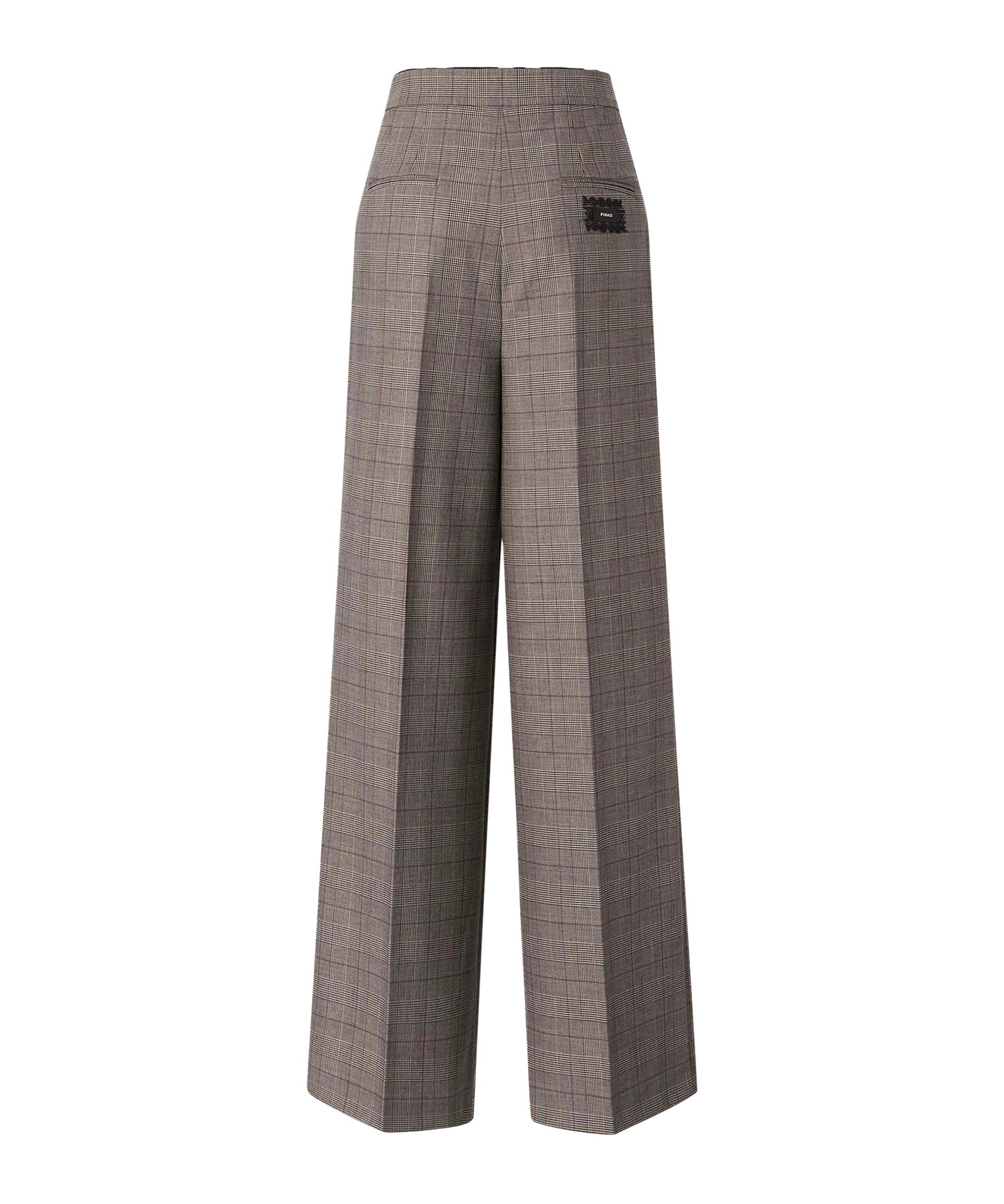 Pantaloni in misto lana check 107476 A3FFCYZ PINKO 