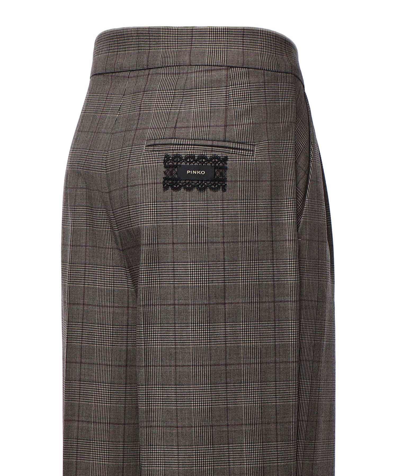 Pantaloni in misto lana check 107476 A3FFCYZ PINKO 