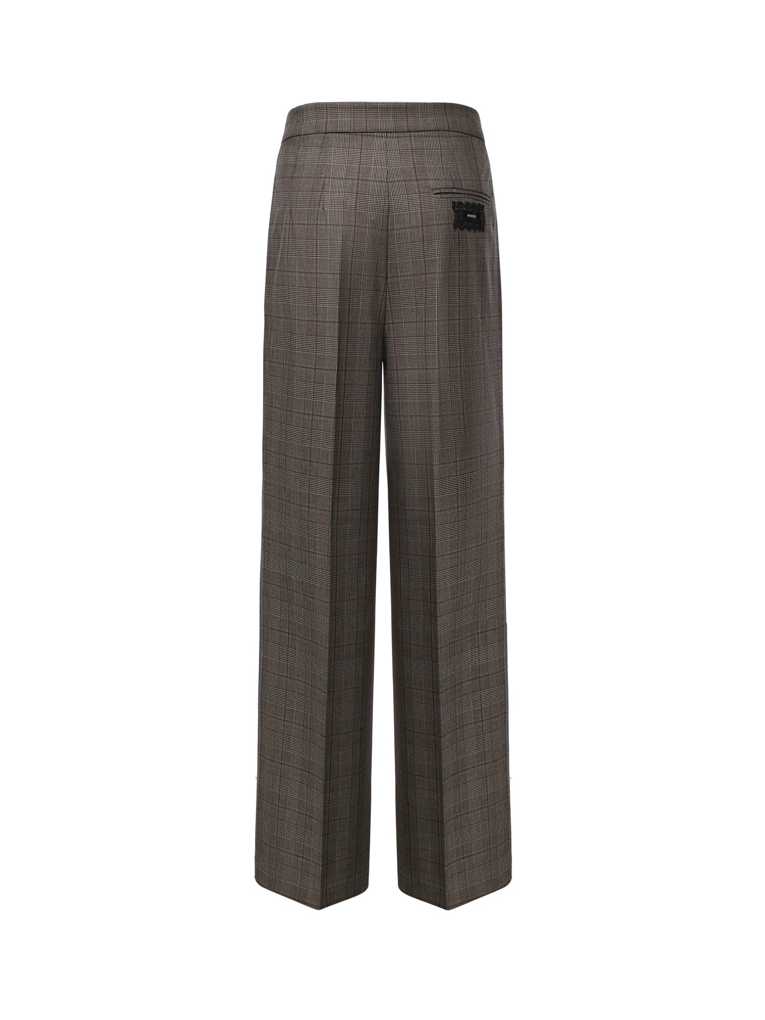 Pantaloni in misto lana check 107476 A3FFCYZ PINKO 