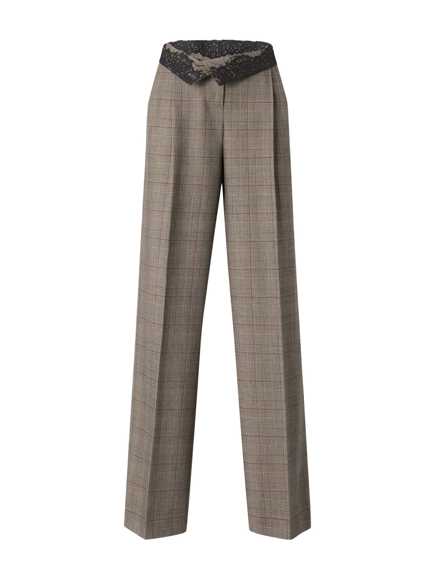 Pantaloni in misto lana check 107476 A3FFCYZ PINKO 