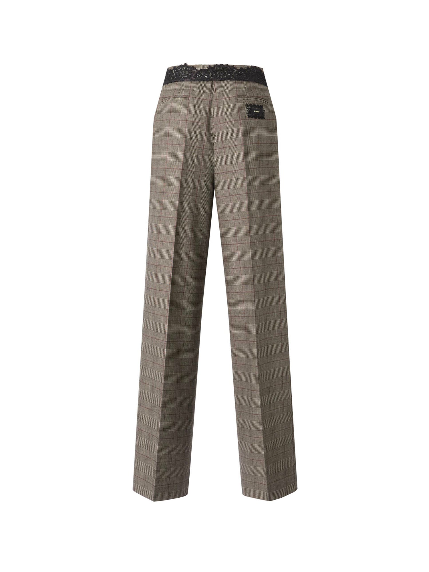 Pantaloni in misto lana check 107476 A3FFCYZ PINKO 