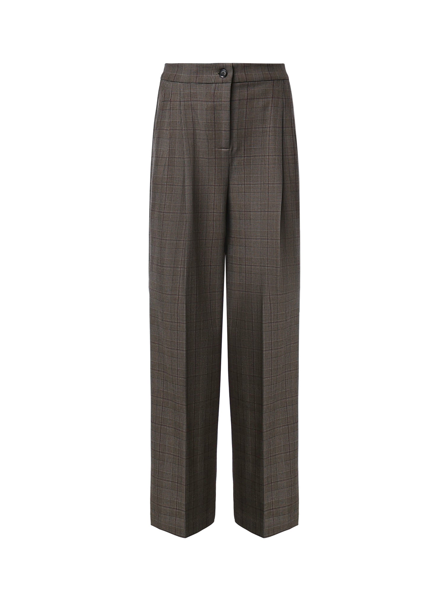 Pantaloni in misto lana check 107476 A3FFCYZ PINKO 
