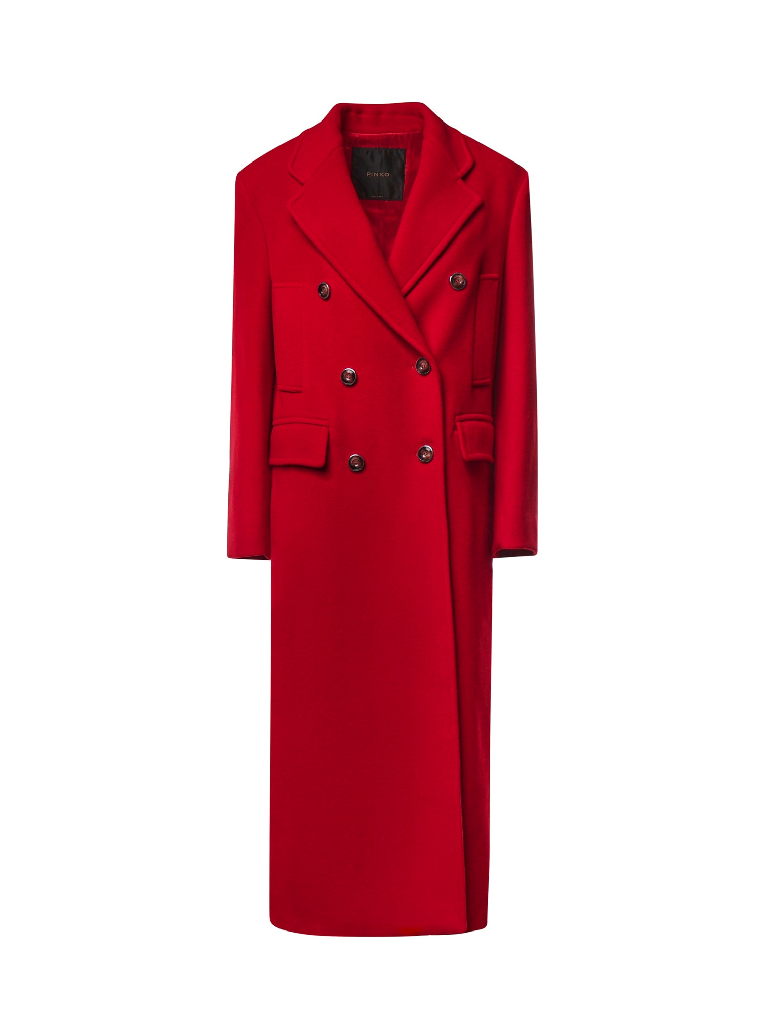 Cappotto lungo doppiopetto in misto lana 107487 A3FGR66 PINKO 