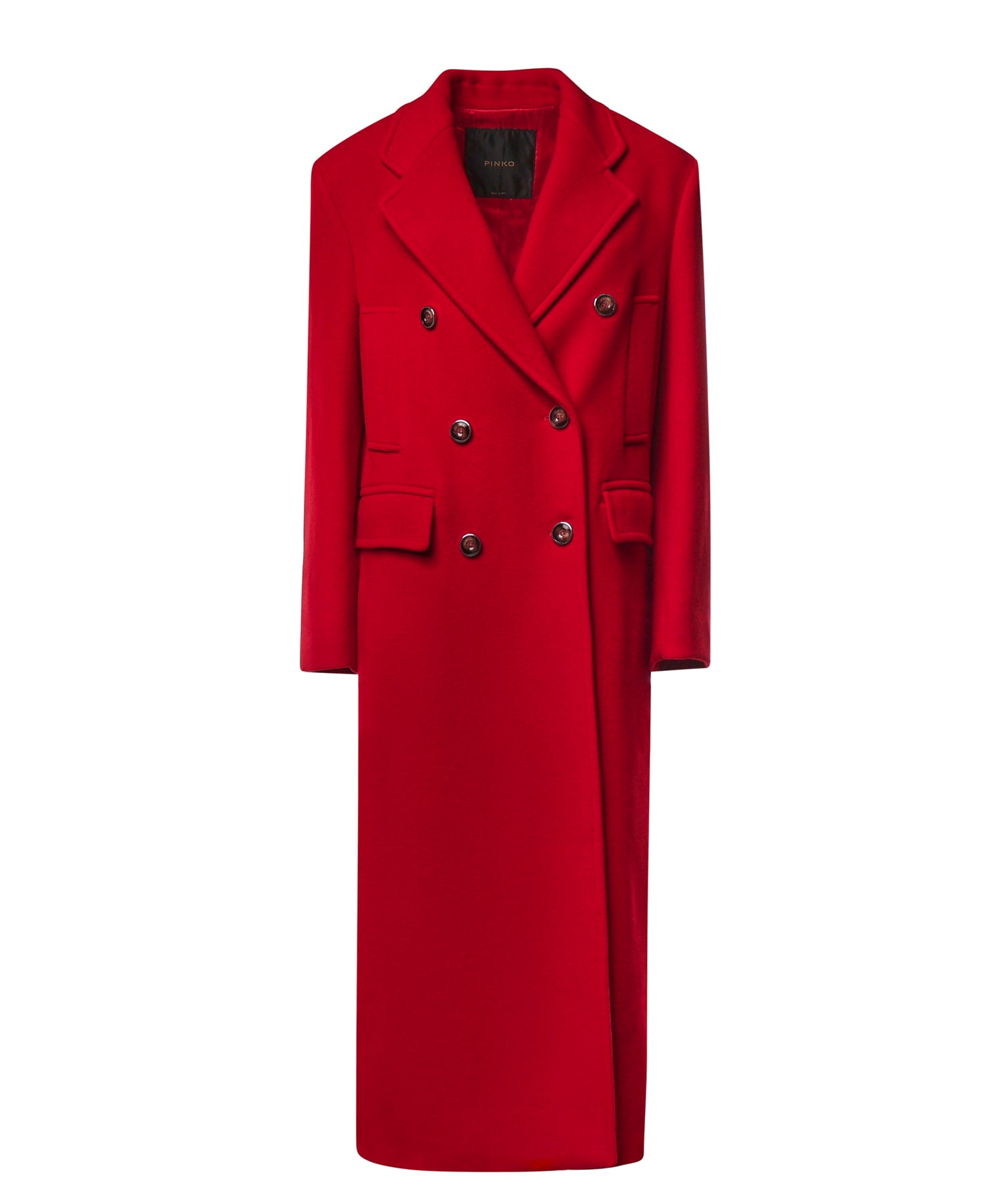 Cappotto lungo doppiopetto in misto lana 107487 A3FGR66 PINKO 