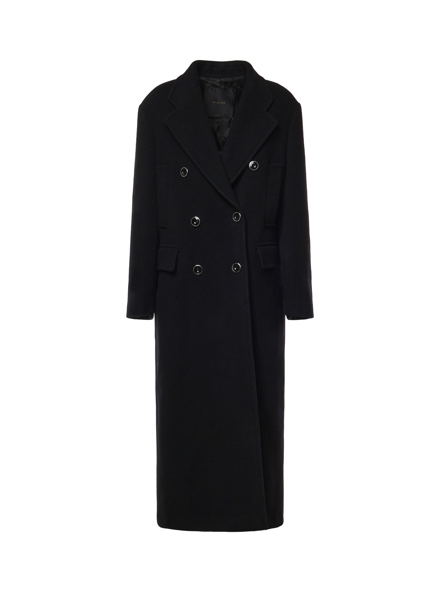 Cappotto lungo doppiopetto in misto lana 107487 A3FGZ99 PINKO 