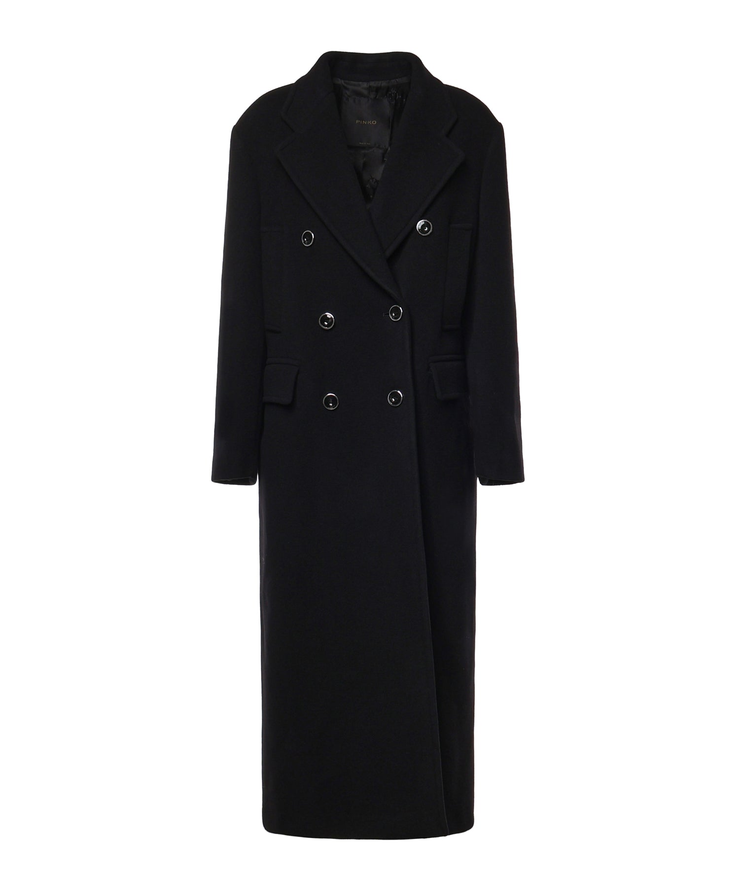 Cappotto lungo doppiopetto in misto lana 107487 A3FGZ99 PINKO 