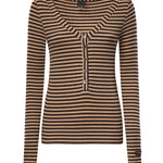 Maglia serafino in misto lana a righe 107514 A3KCCM0 PINKO 