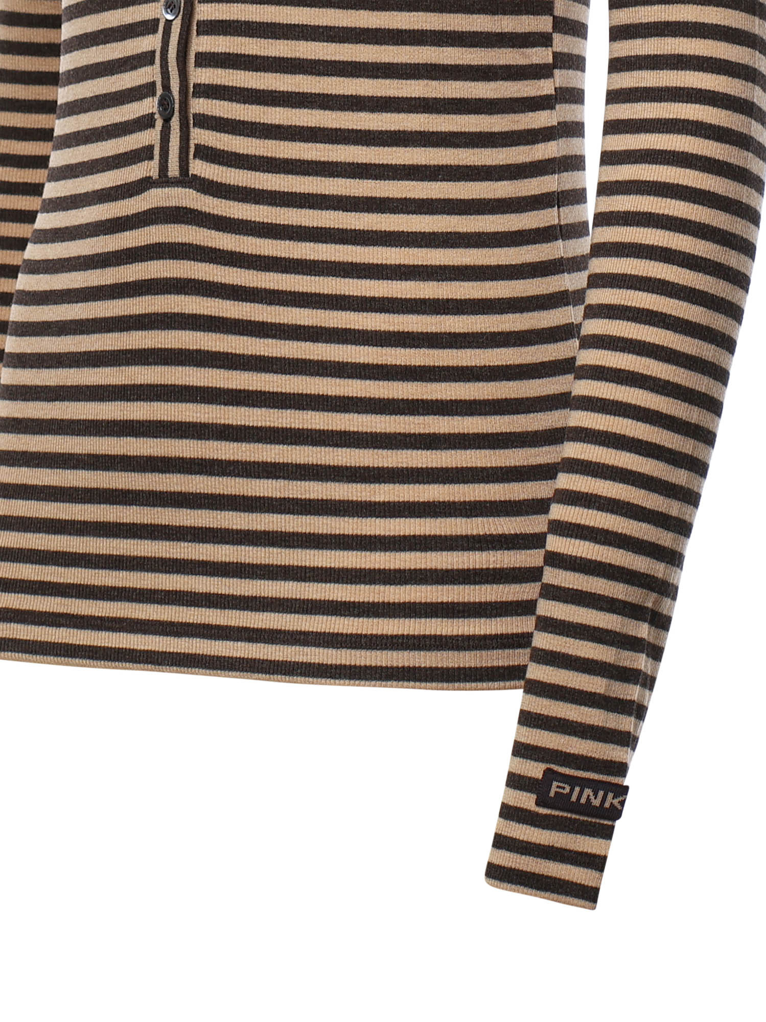 Maglia serafino in misto lana a righe 107514 A3KCCM0 PINKO 