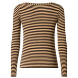 Maglia serafino in misto lana a righe 107514 A3KCCM0 PINKO 