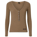Maglia serafino in misto lana a righe 107514 A3KCCM0 PINKO 