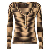 Maglia serafino in misto lana a righe 107514 A3KCCM0 PINKO 