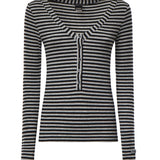 Maglia serafino in misto lana a righe 107514 A3KCIZ9 PINKO 