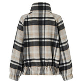 Caban con zip e fantasia check 107523 A3FWIC9 PINKO 