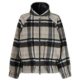 Caban con zip e fantasia check 107523 A3FWIC9 PINKO 