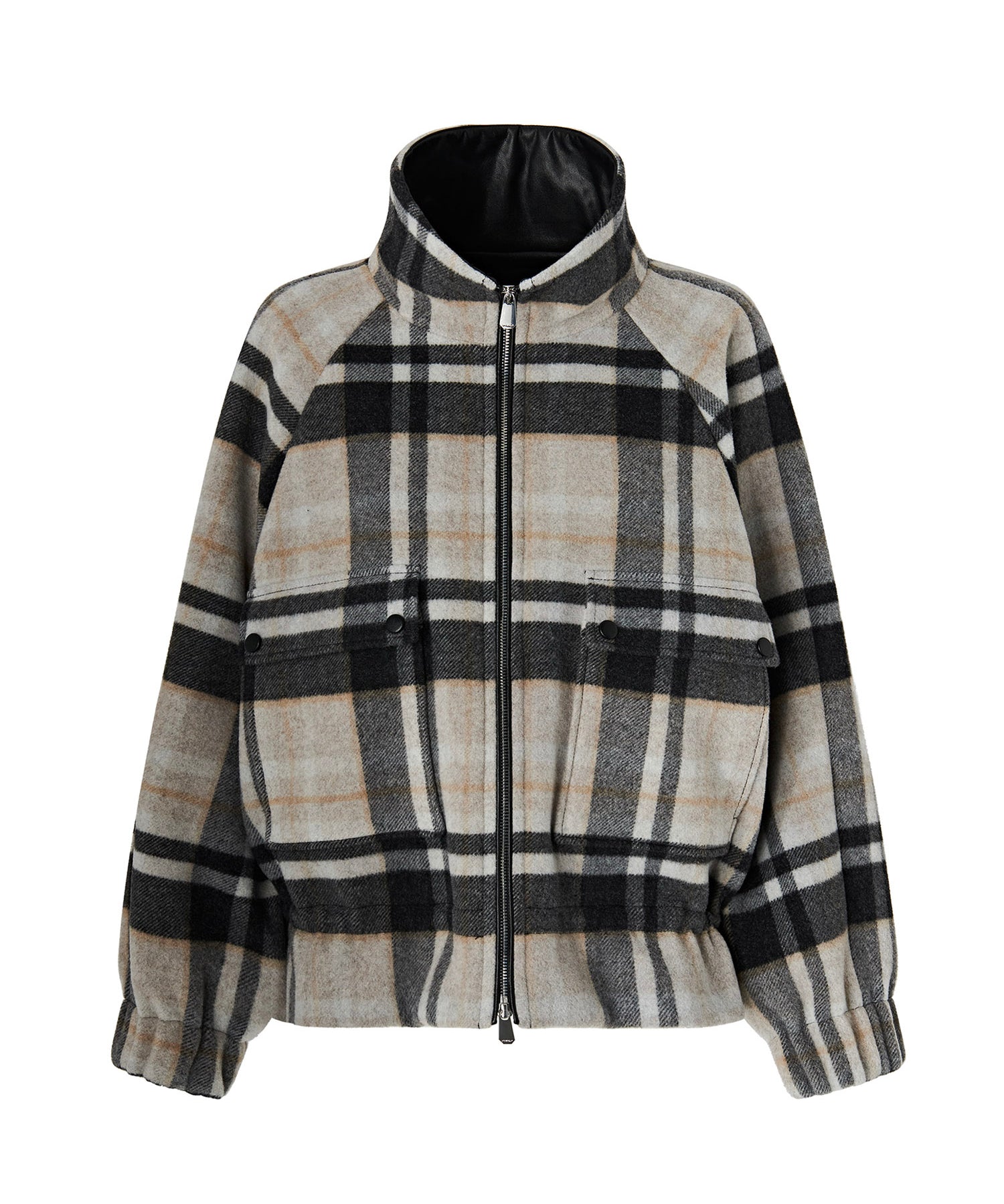 Caban con zip e fantasia check 107523 A3FWIC9 PINKO 