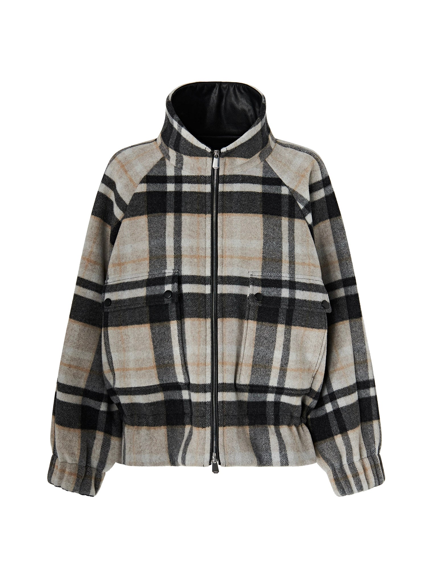 Caban con zip e fantasia check 107523 A3FWIC9 PINKO 