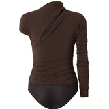 Maglia body con maniche asimmetriche 107527 A2GSL72 PINKO 