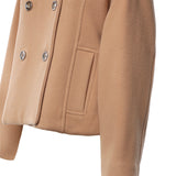 Caban doppiopetto in panno doppio di misto lana 107552 A3FGD37 PINKO 