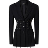 Blazer con design bustier in frescolana 107583 A3G3Z99 PINKO 