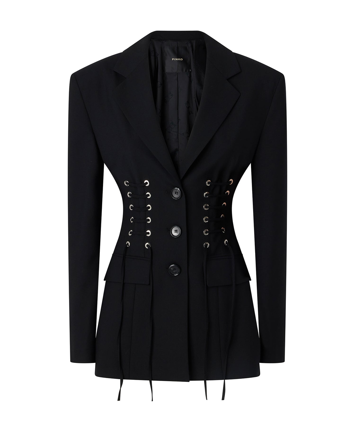 Blazer con design bustier in frescolana 107583 A3G3Z99 PINKO 