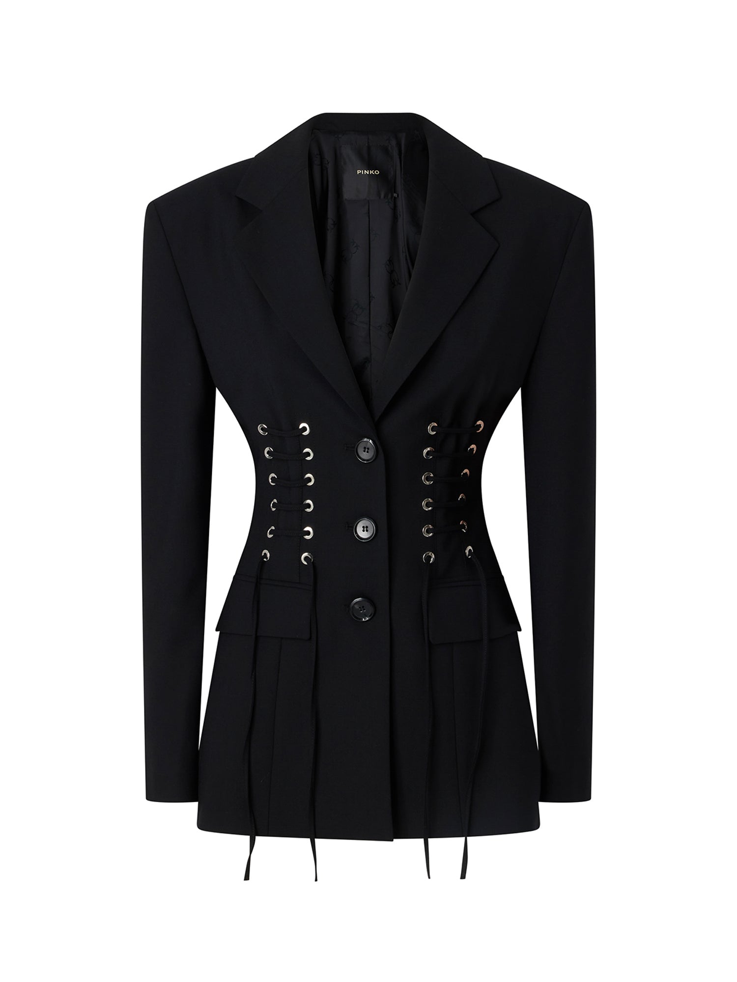 Blazer con design bustier in frescolana 107583 A3G3Z99 PINKO 