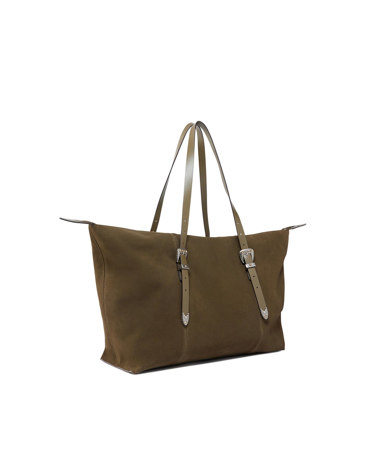 Borsa tote in suede con dettagli texani 107649 A0F6V65N PINKO 