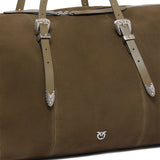 Borsa tote in suede con dettagli texani 107649 A0F6V65N PINKO 