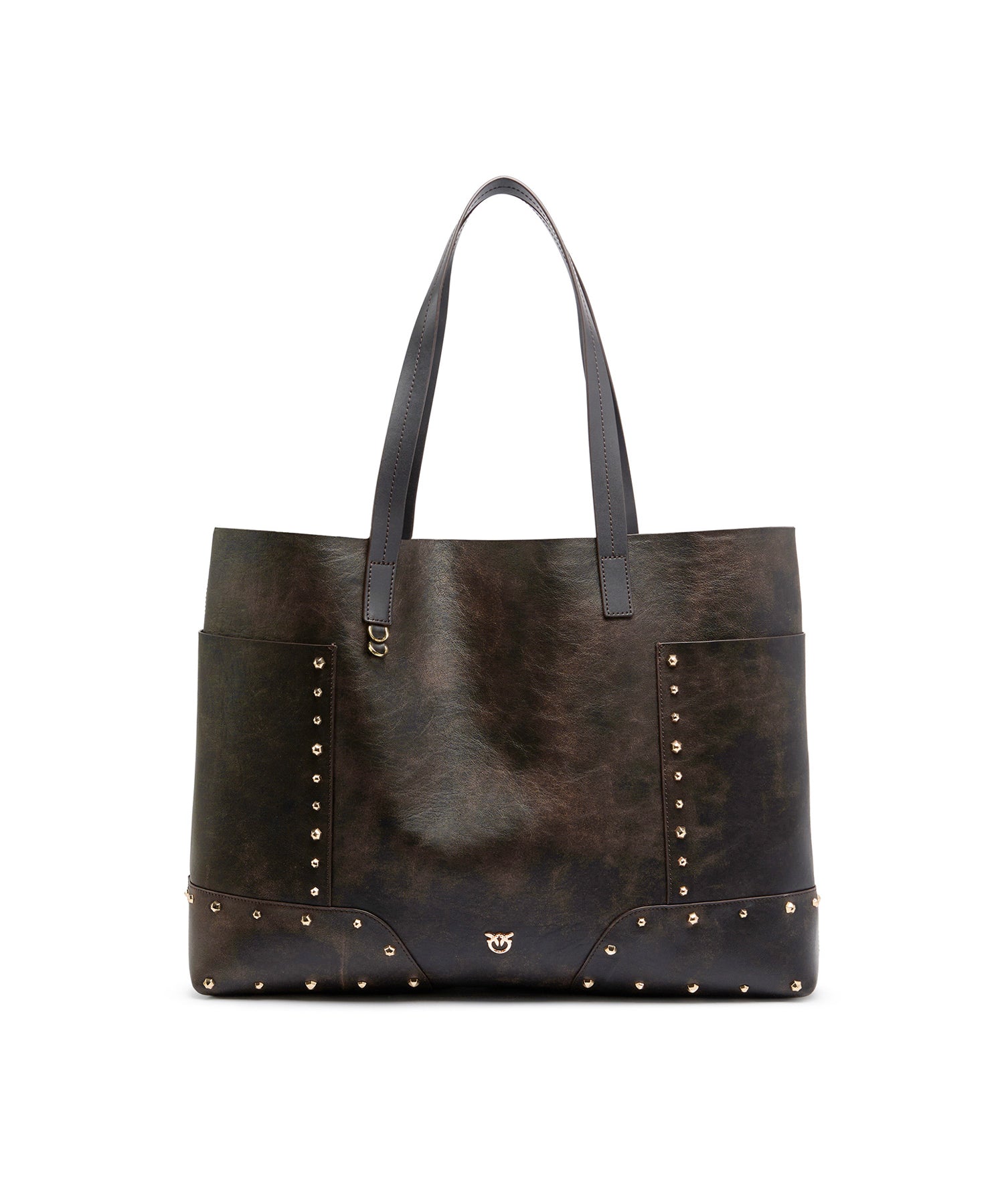 Borsa shopper in pelle cloud con patch e borchie 107650 A3MAL64Y PINKO 