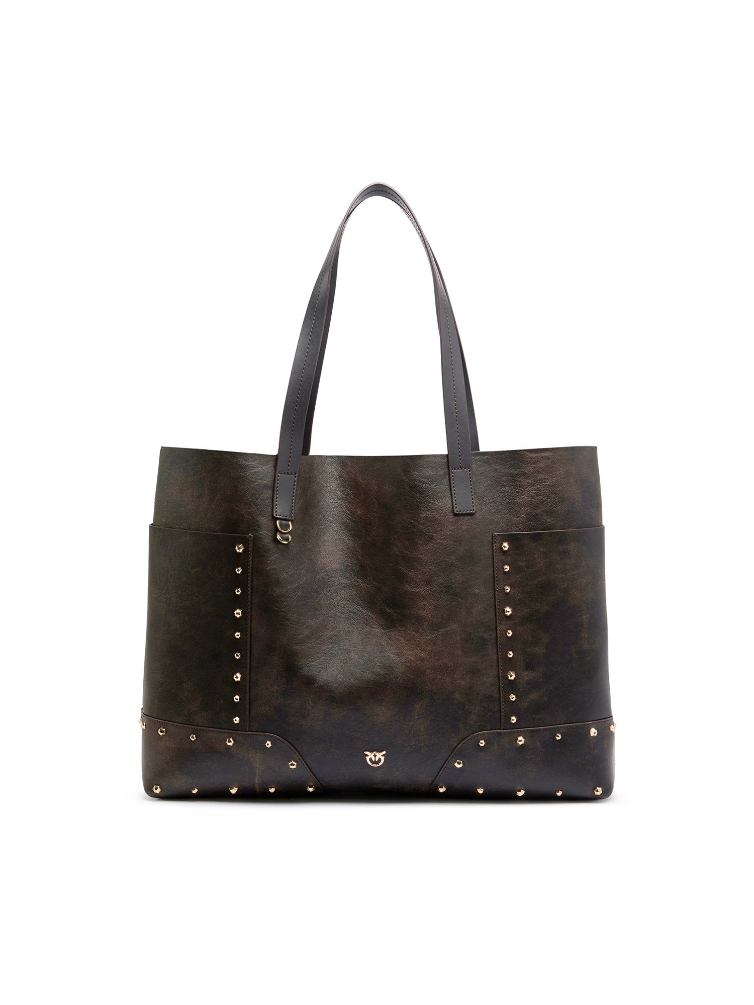 Borsa shopper in pelle cloud con patch e borchie 107650 A3MAL64Y PINKO 