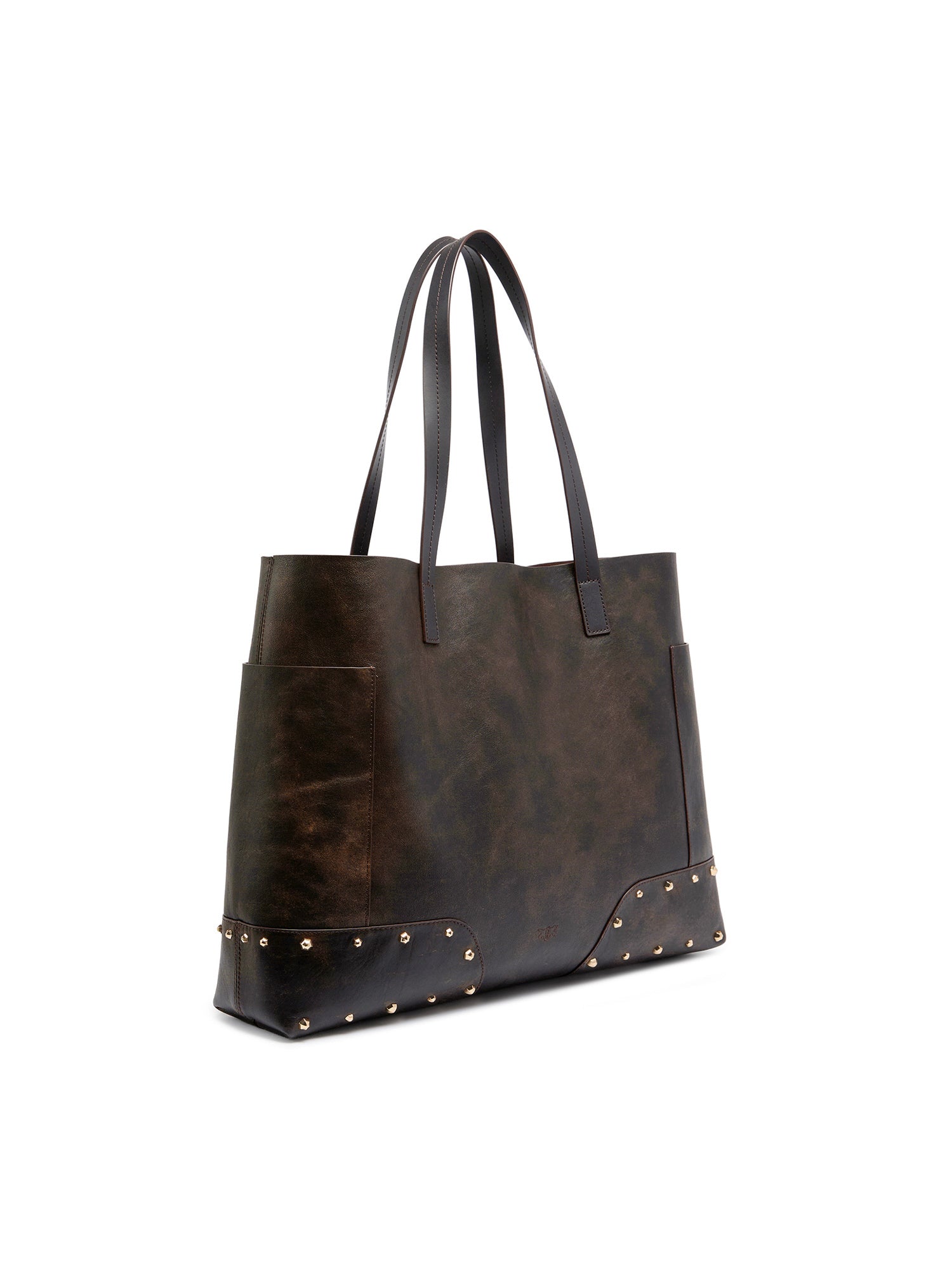 Borsa shopper in pelle cloud con patch e borchie 107650 A3MAL64Y PINKO 