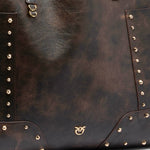 Borsa shopper in pelle cloud con patch e borchie 107650 A3MAL64Y PINKO 