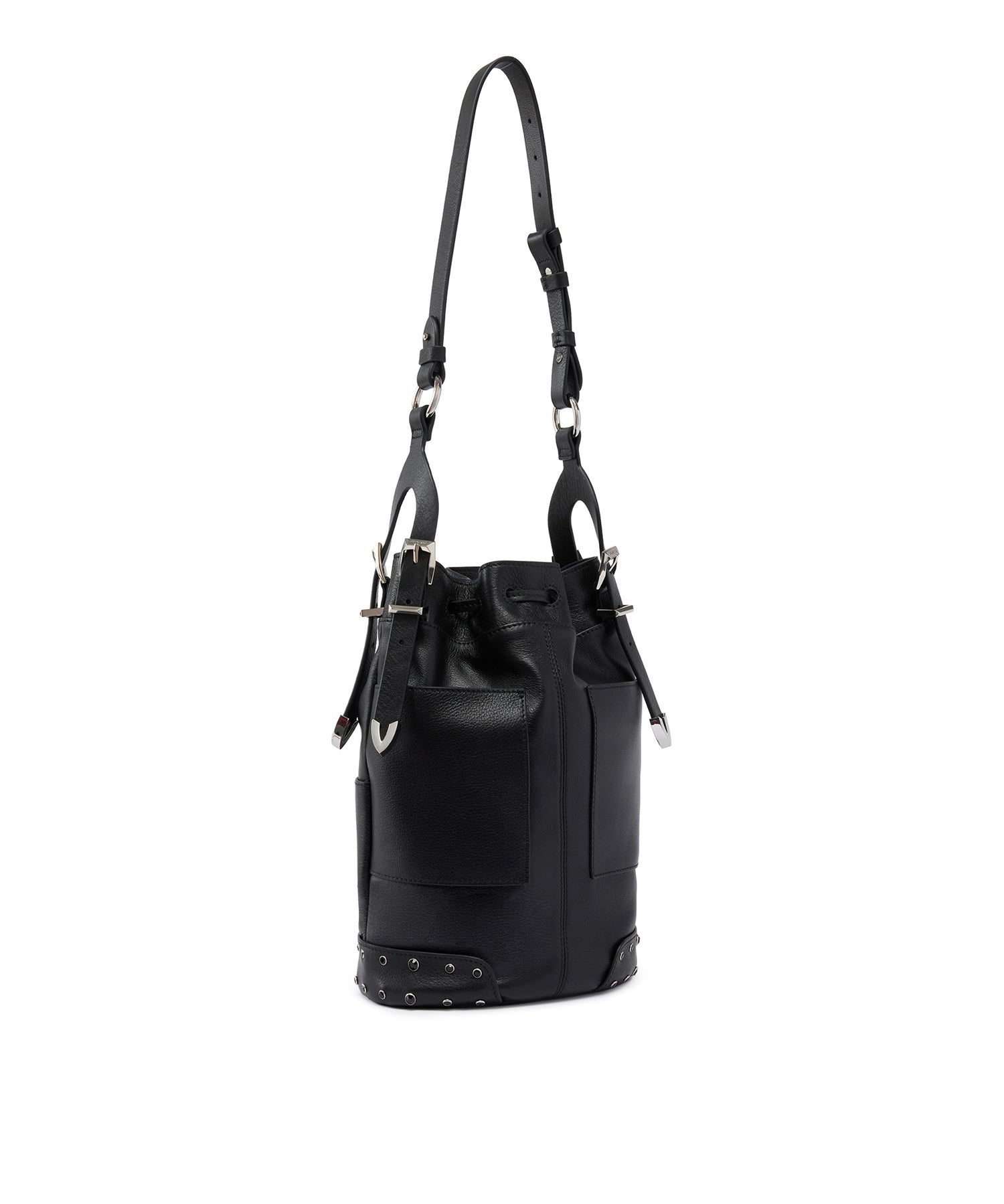 Borsa a tracolla Bucket Mini in pelle con borchie 107652 A3LQZ99N PINKO 