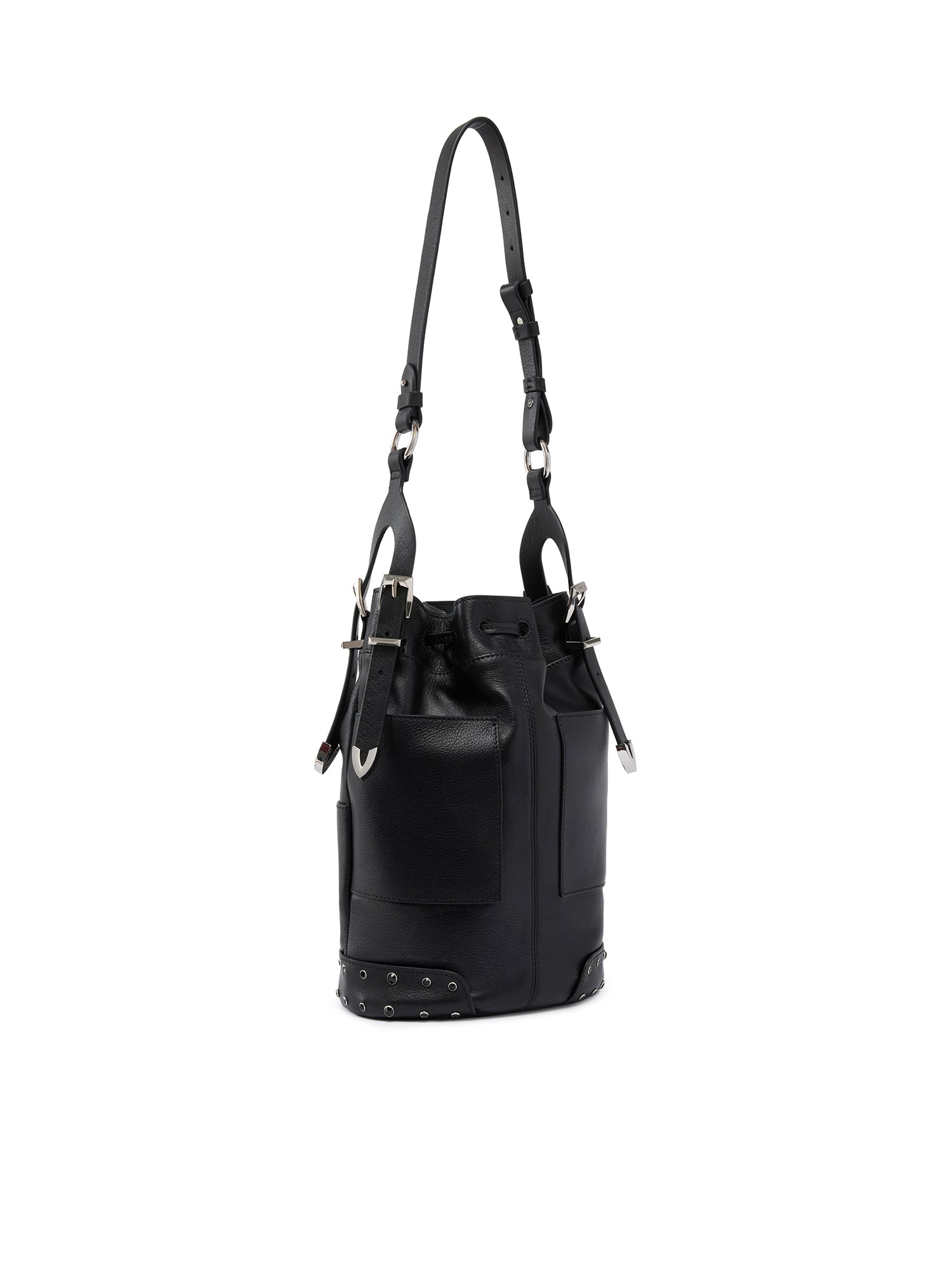 Borsa a tracolla Bucket Mini in pelle con borchie 107652 A3LQZ99N PINKO 