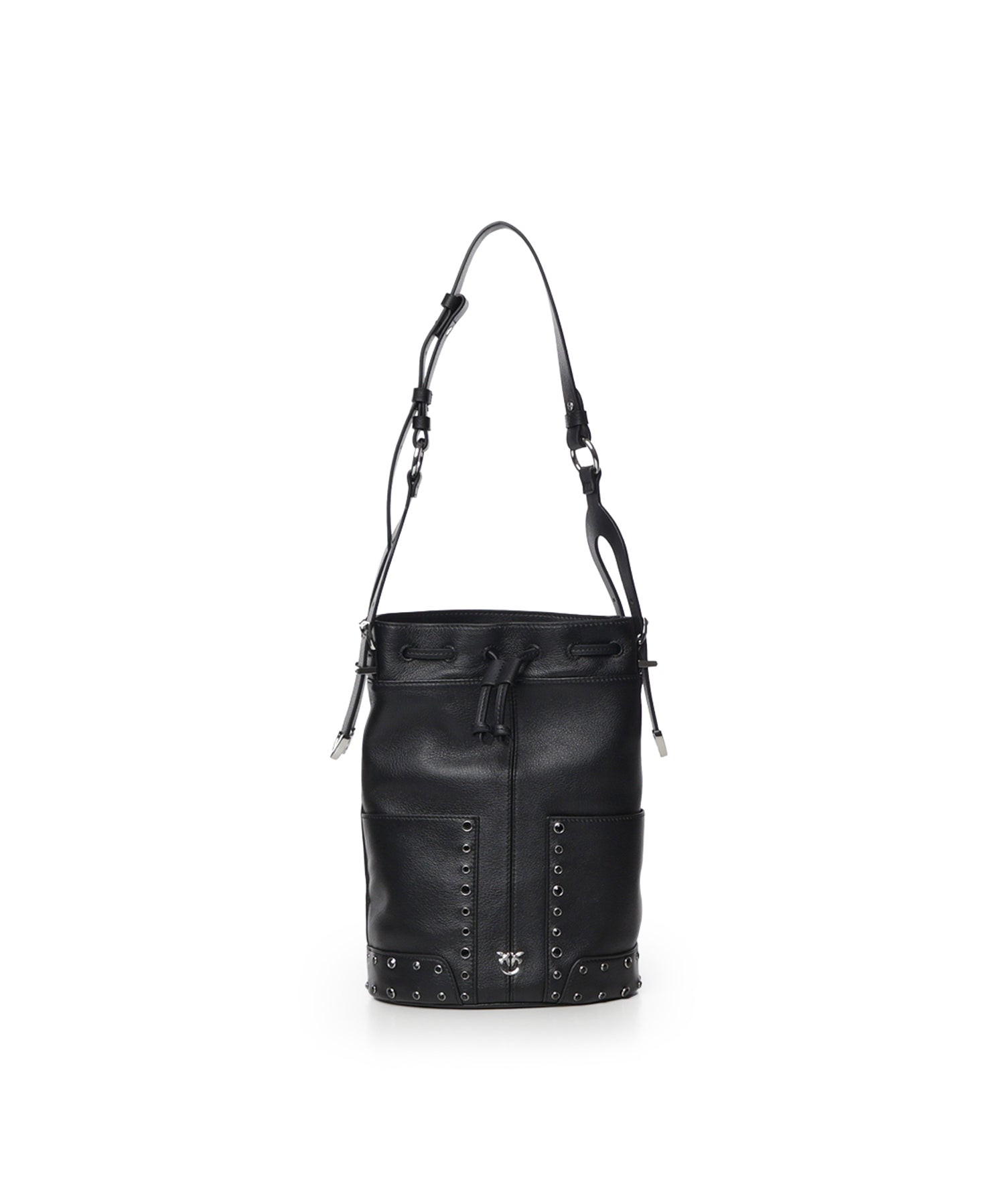 Borsa a tracolla Bucket Mini in pelle con borchie 107652 A3LQZ99N PINKO 
