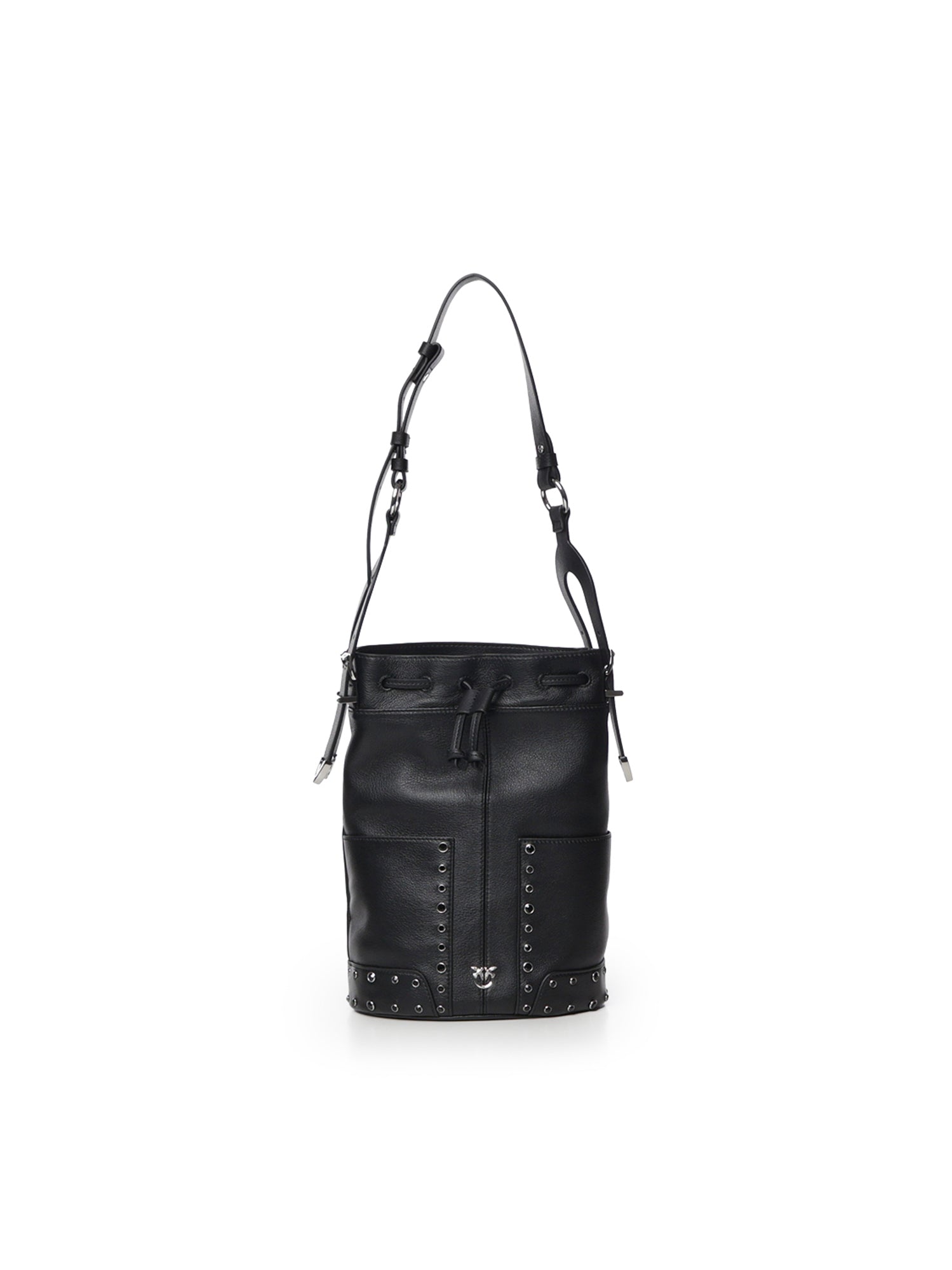 Borsa a tracolla Bucket Mini in pelle con borchie 107652 A3LQZ99N PINKO 