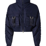 Bomber cropped in raso tecnico 107692 A2OIF92 PINKO 