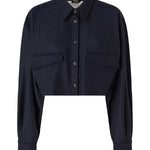 Camicia cropped gessata 107707 A3MCEI1 PINKO 
