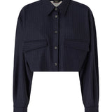 Camicia cropped gessata 107707 A3MCEI1 PINKO 